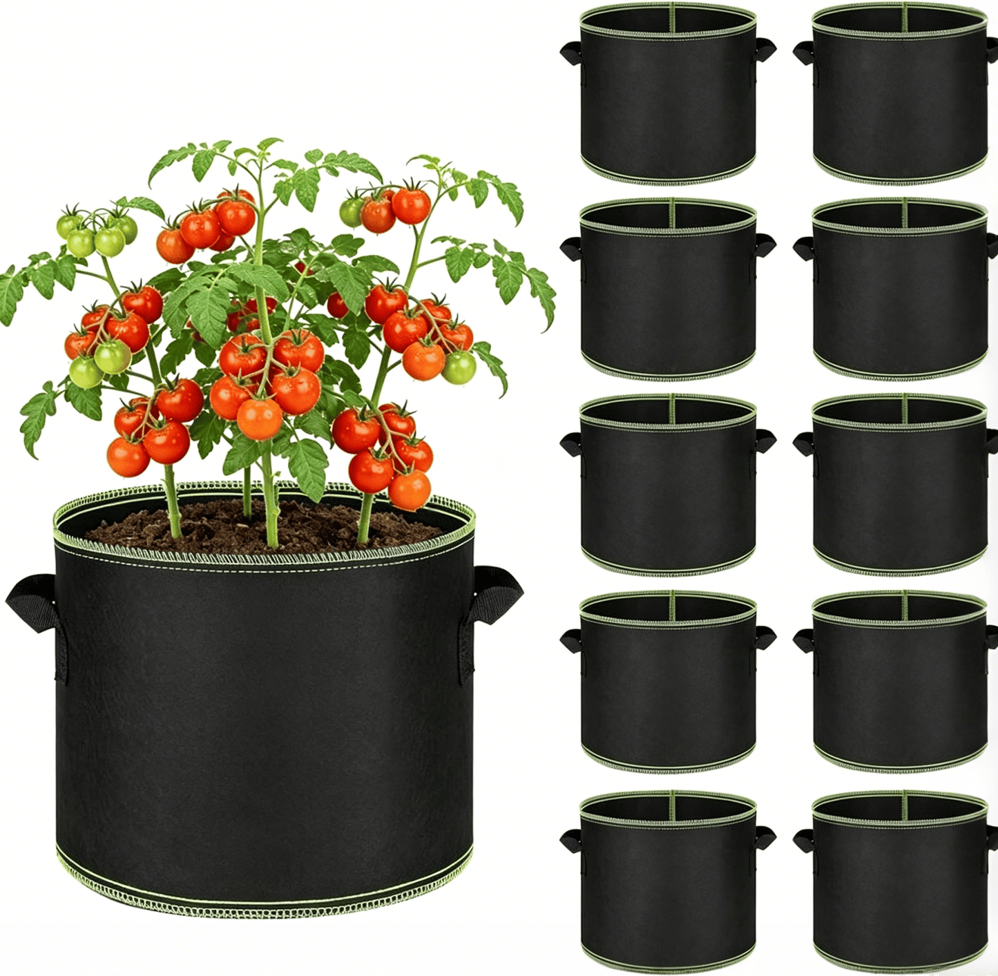üå± Gallon Grow Bags ‚Äì Heavy Duty Aeration Fabric Pots with Handles for Vegetables, Flowers & Fruits ü™¥