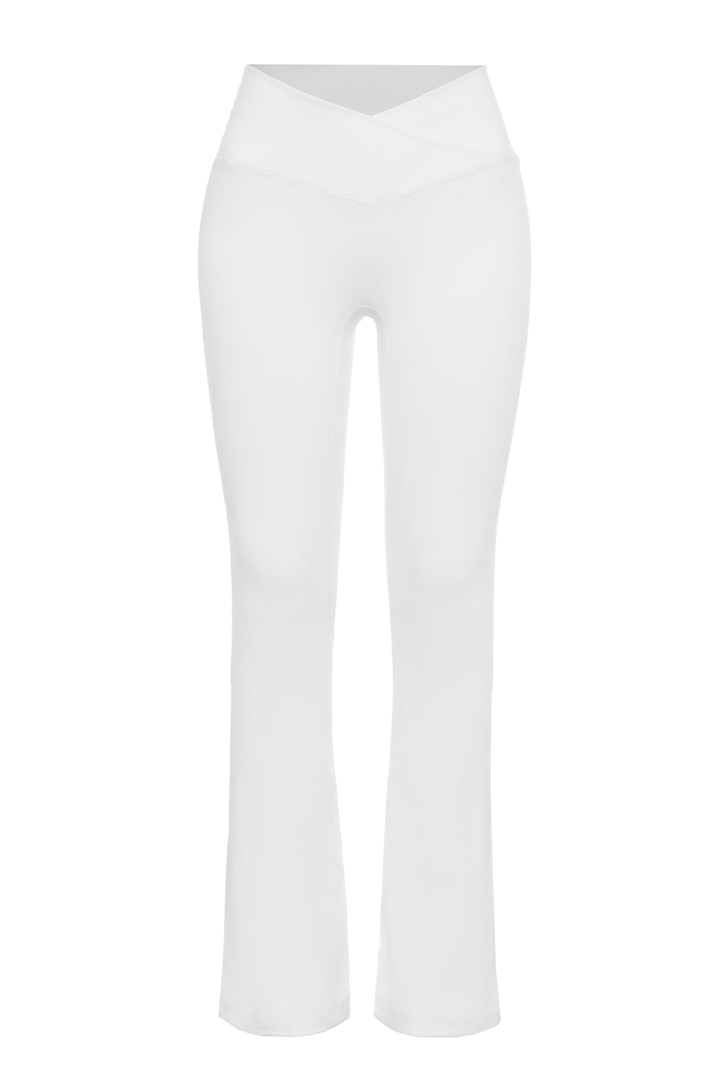 Zoe Petite Scrunch Flare Leggings - White