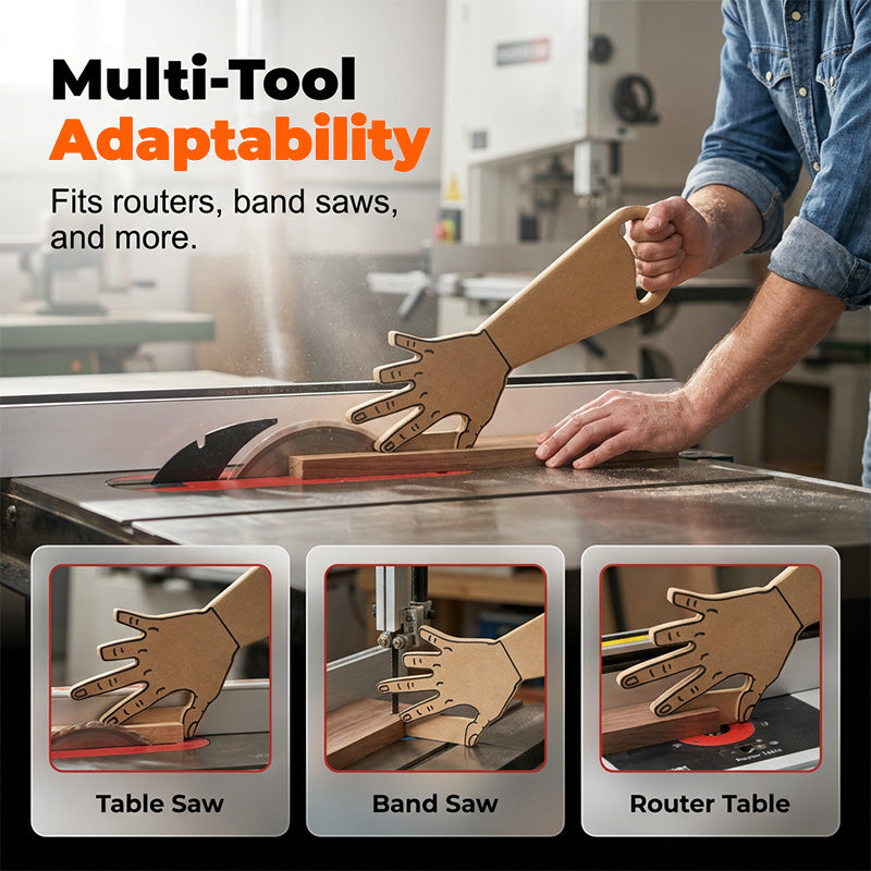 ü™ö Hand Shaped Table Saw Push Stick ‚Äî Ergonomic Safety Tool for Woodworking, Prevents Kickback