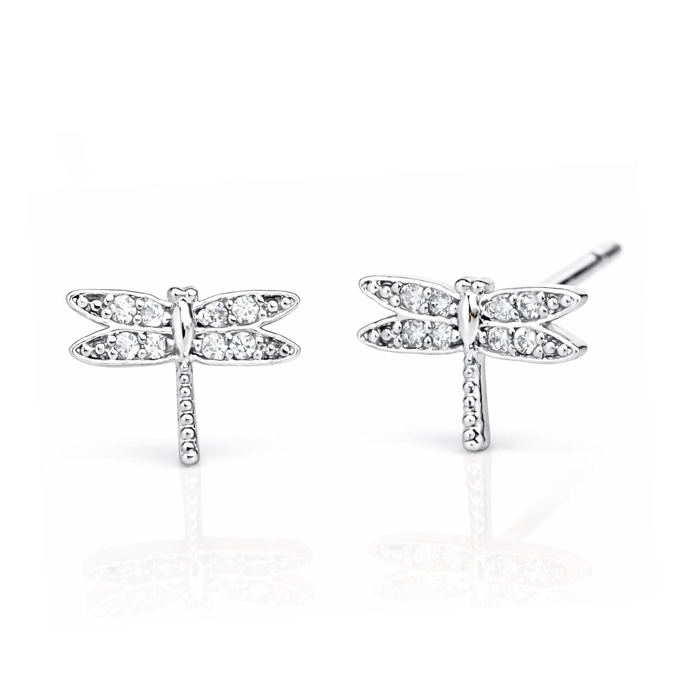 Pave Dragonfly Post Earrings
