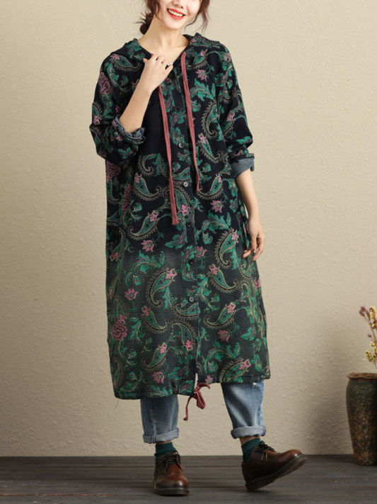 Comfy Women's Hooded Print Cardigan | Eva Trends
