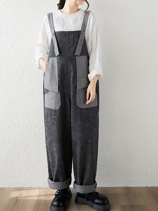 Breezy Women's Summer Wear Loose Large Pockets Dungarees | Eva Trends