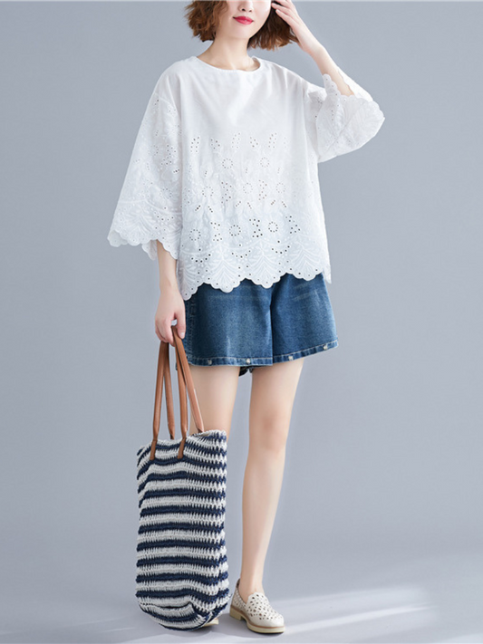 Stylish Floral Women's Round Neck Top | Eva Trends