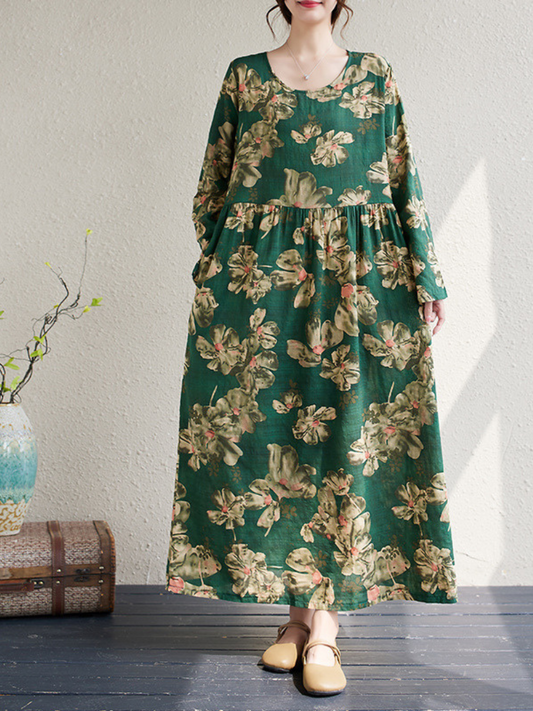 Luxurious Women's Floral Print Smock Dress | Eva Trends