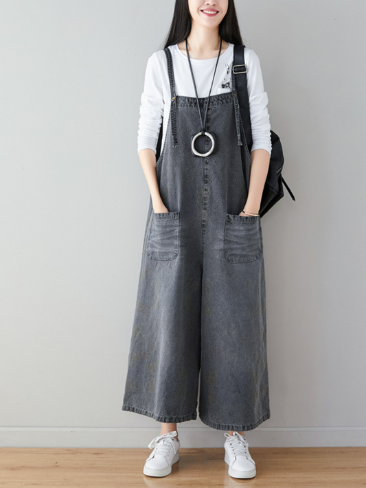Wide-Leg Overalls - Adjustable Comfort Fit | Eva Trends