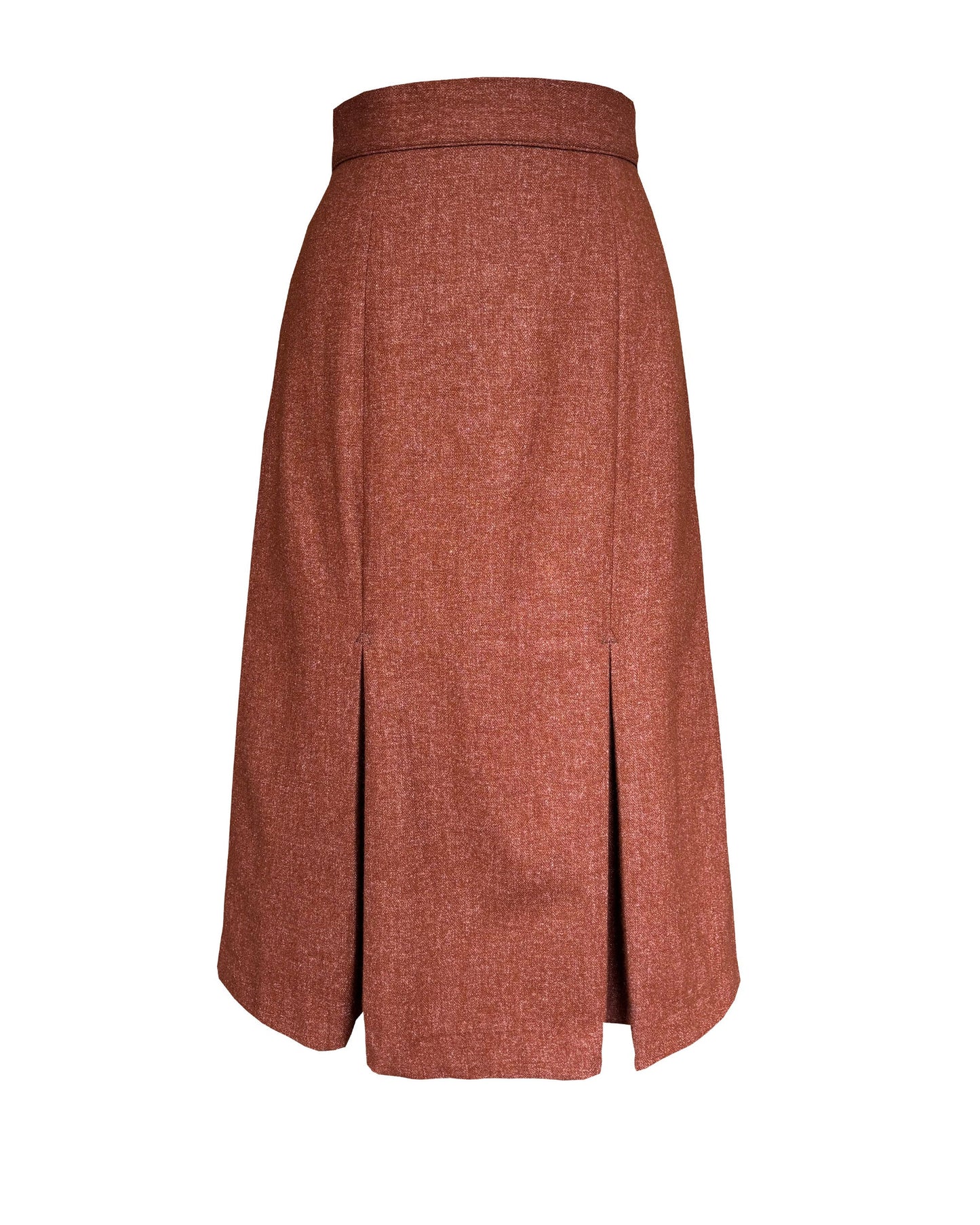 1940s Prim Pleated Skirt - Maple Wool