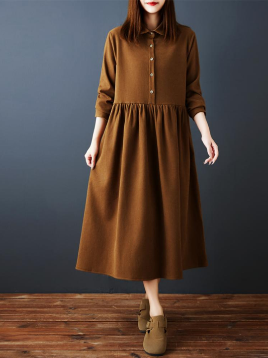 Versatie A-Line Shirt Midi Dress for Women | Eva Trends