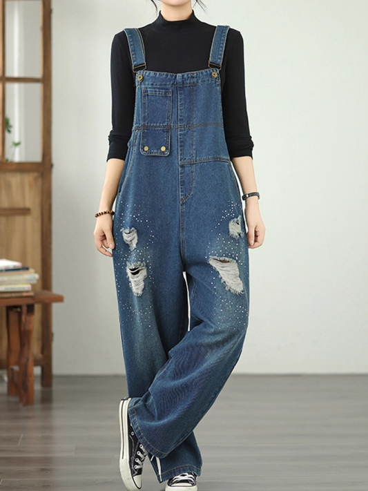Breezy Women's Loose Summer Denim Dungarees | Eva Trends