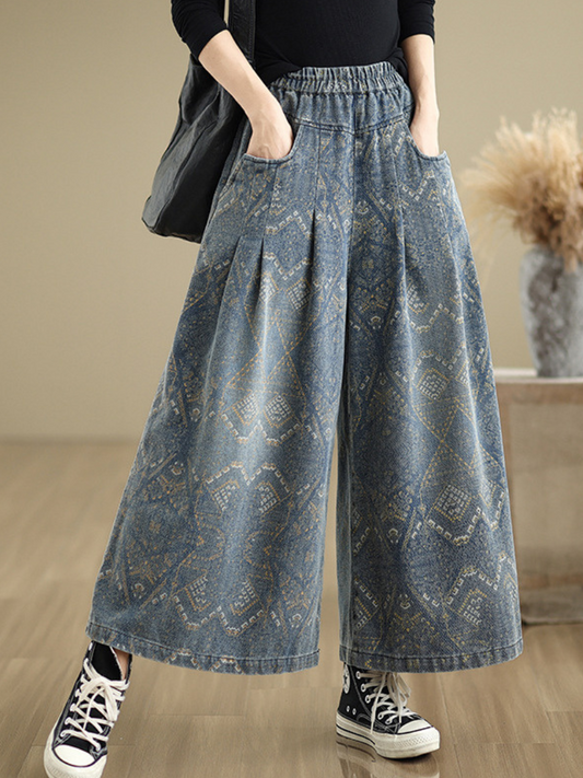 Women's Versatile Casual Wear High Waist Printed Bottom