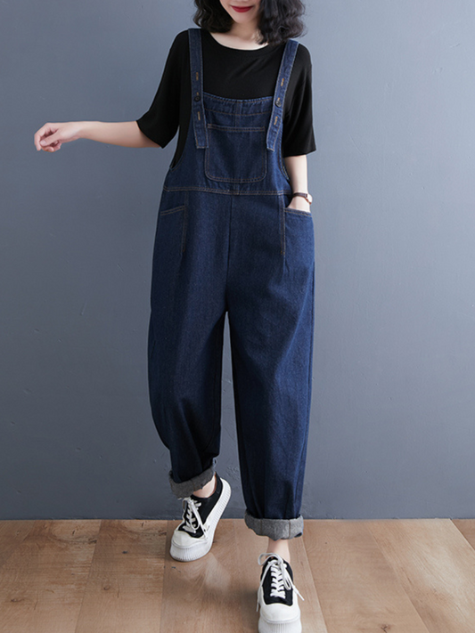 Denim High Wais Overalls - Super Comy & Relaxed | Eva Trends