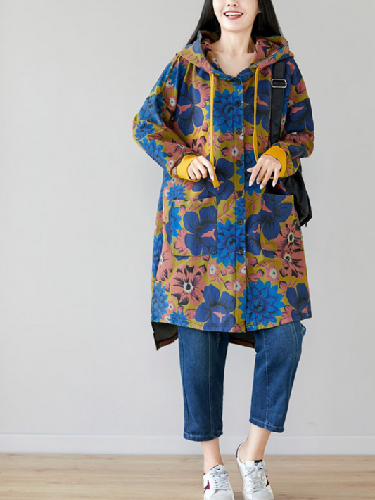 Women's Every Day Wear Lightweight Hooded Printed Jacket