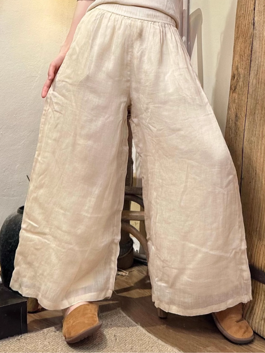 Women's Summer Lightweight & Elastic Waist Double Layer Loose Bottom