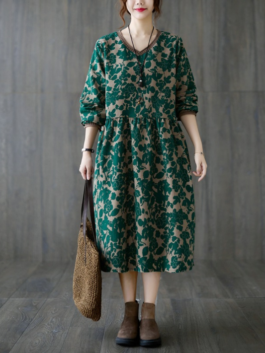 Classy Women's Boho Style Floral Smock Dress | Eva Trends