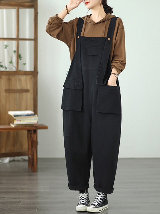Versatile Women's Denim Overalls with Large Pockets | Eva Trends