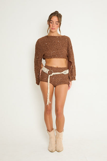 Sadie Boucle Poncho | Brown