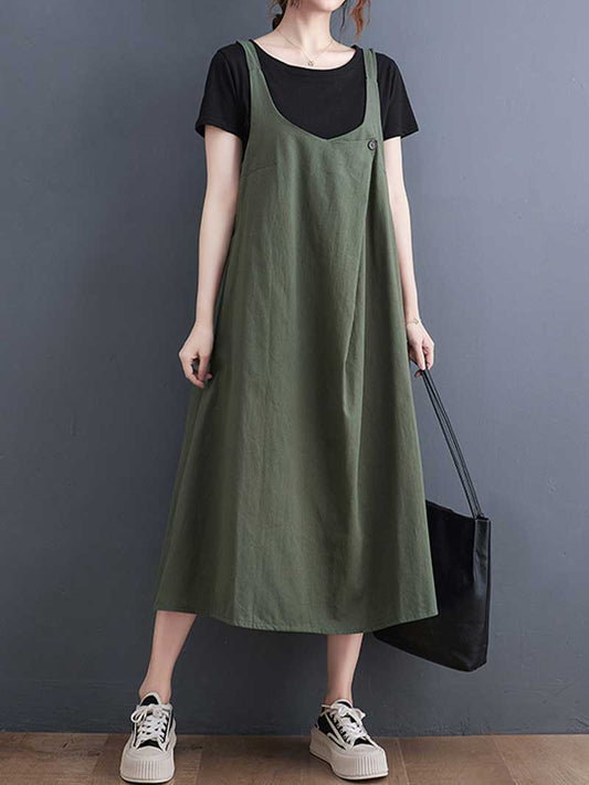 Brewathable Cotton Salopette Dress - Everyday Casual Style | Eva Trends