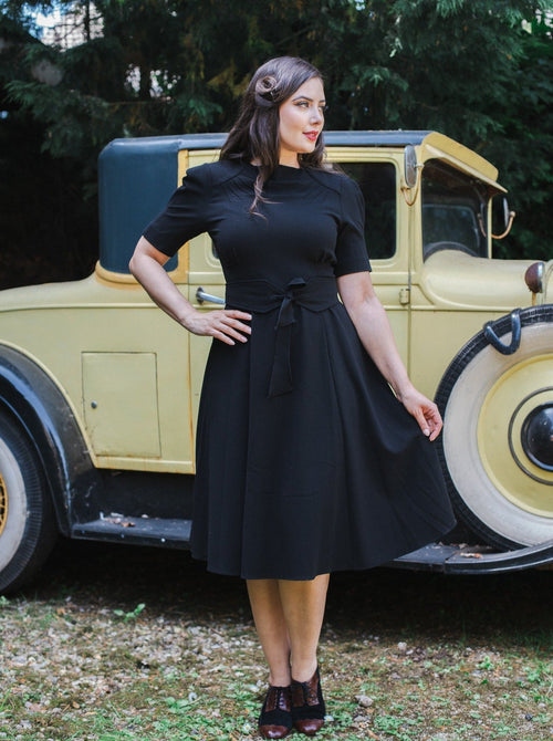 1940s Stanwyck Dress - Black