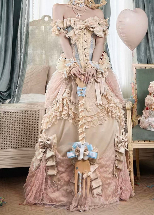 Cherry mousse rococo maxi skirt / panniers 🍒
