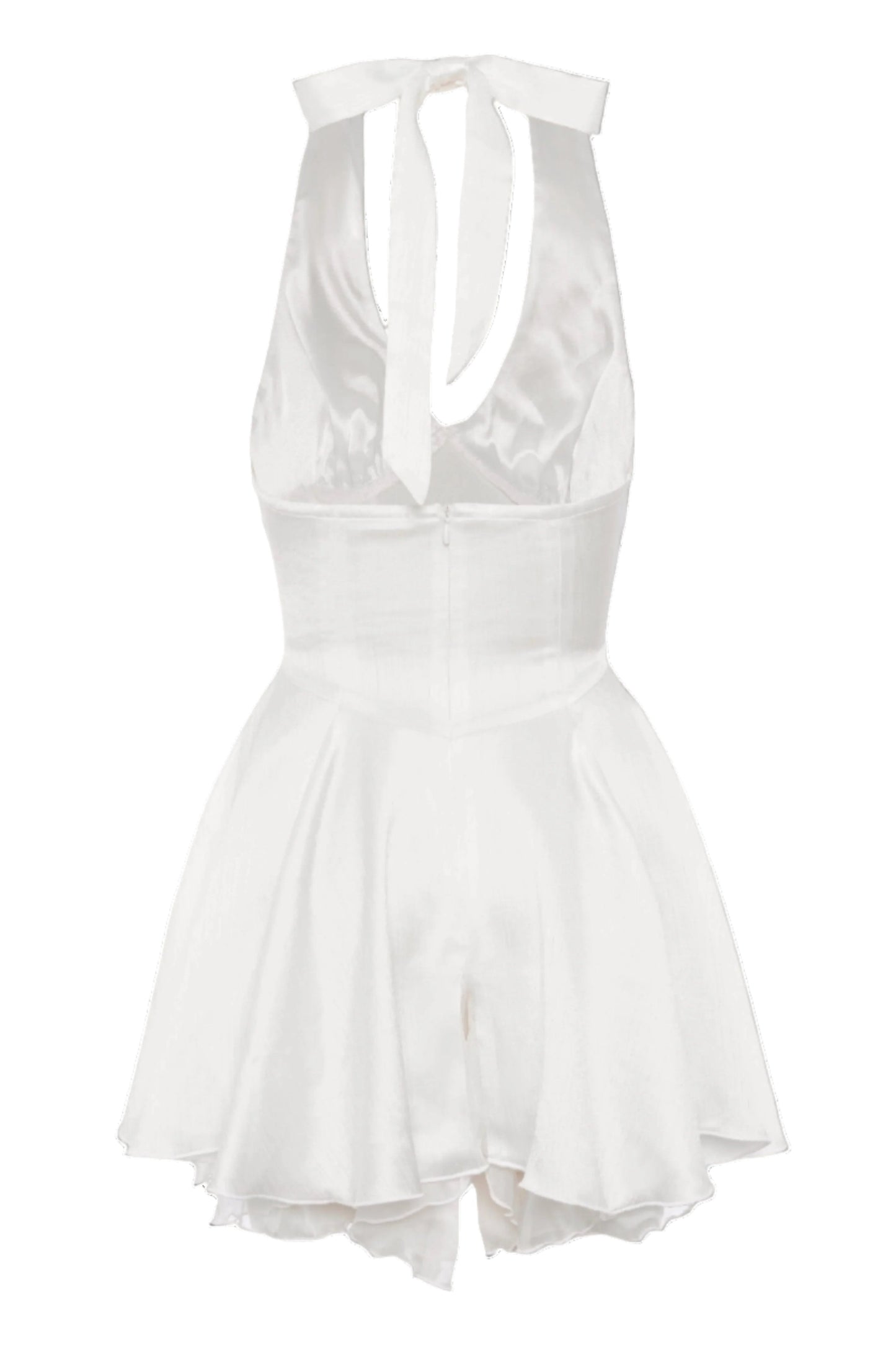 Regina Crepe Satin Dress - White