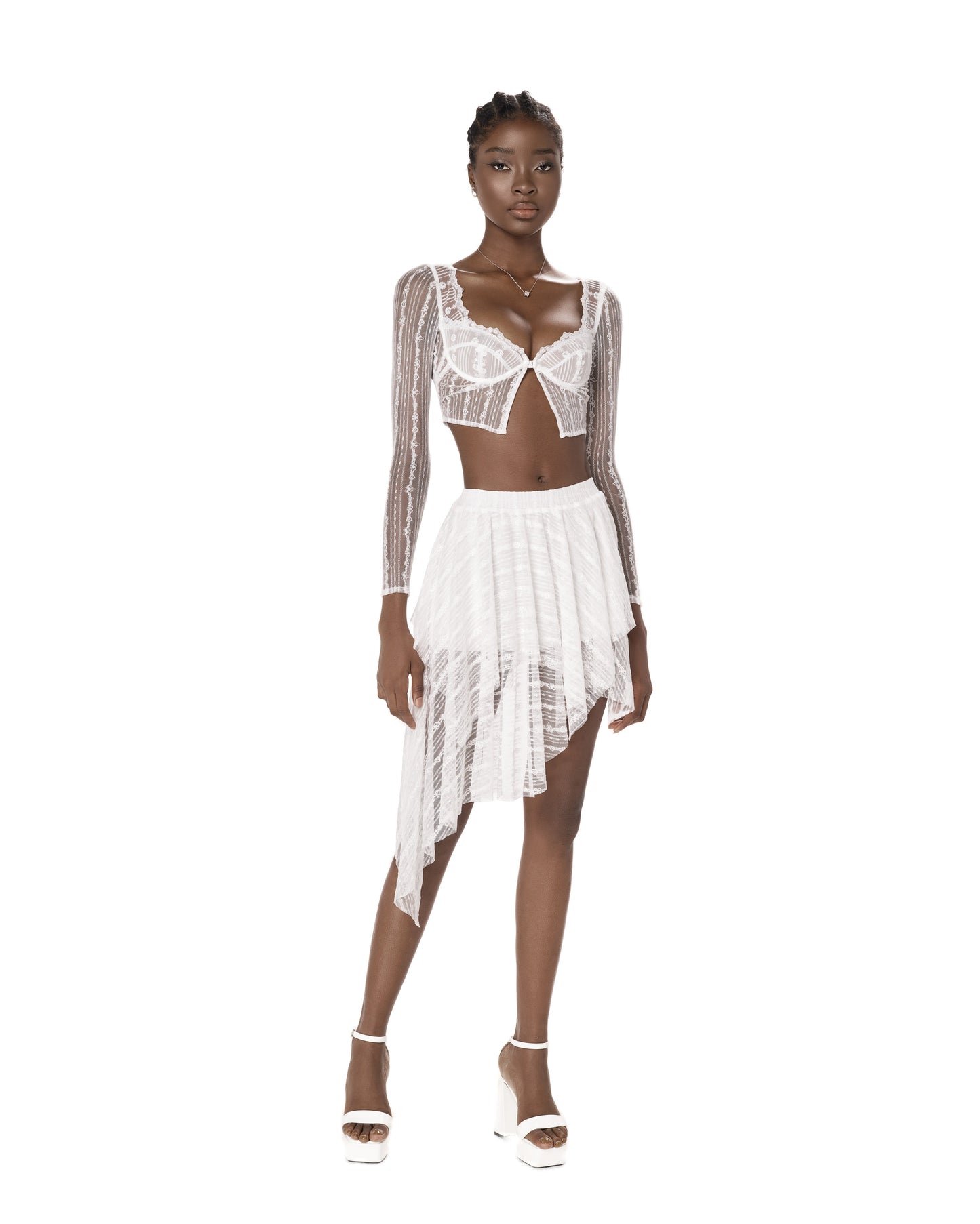 Affetto Lace Long Sleeve Top