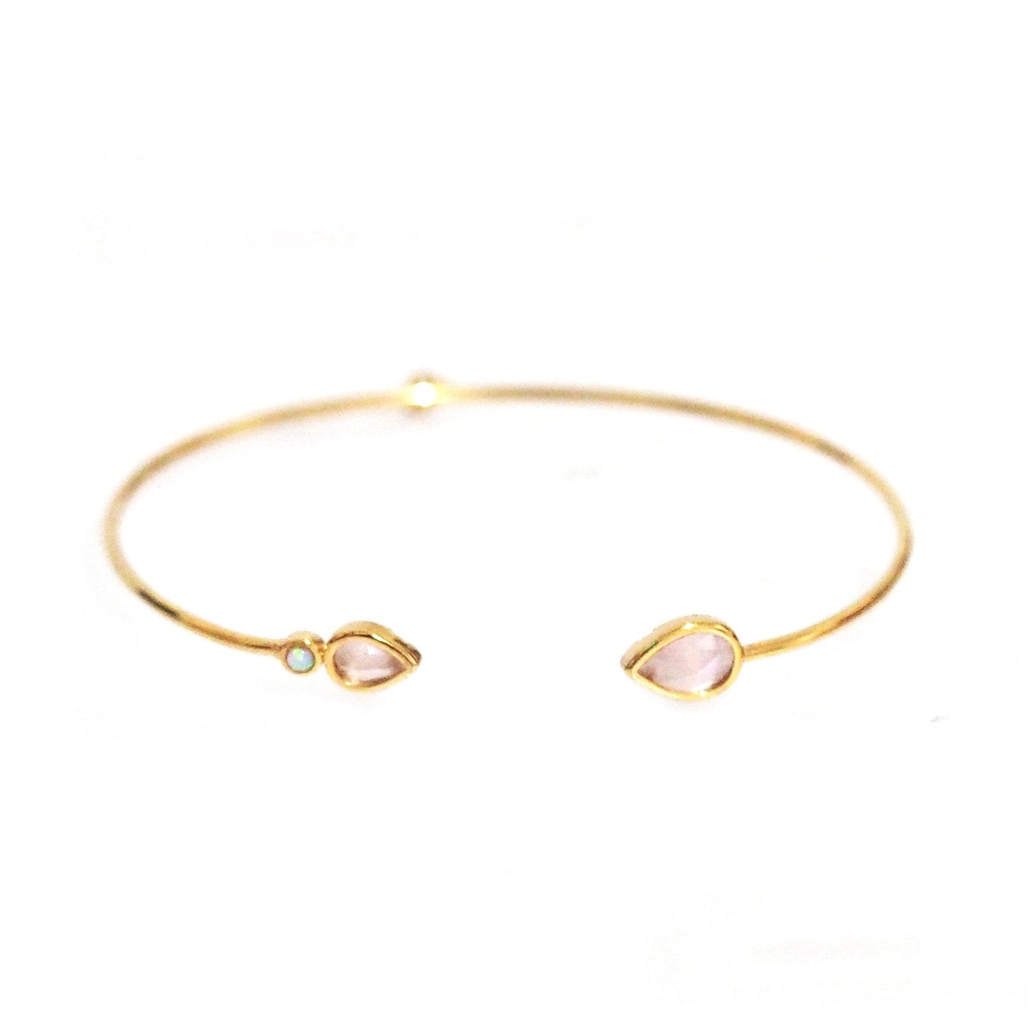 Teardrop Open Cuff Bracelet with Opal Accents