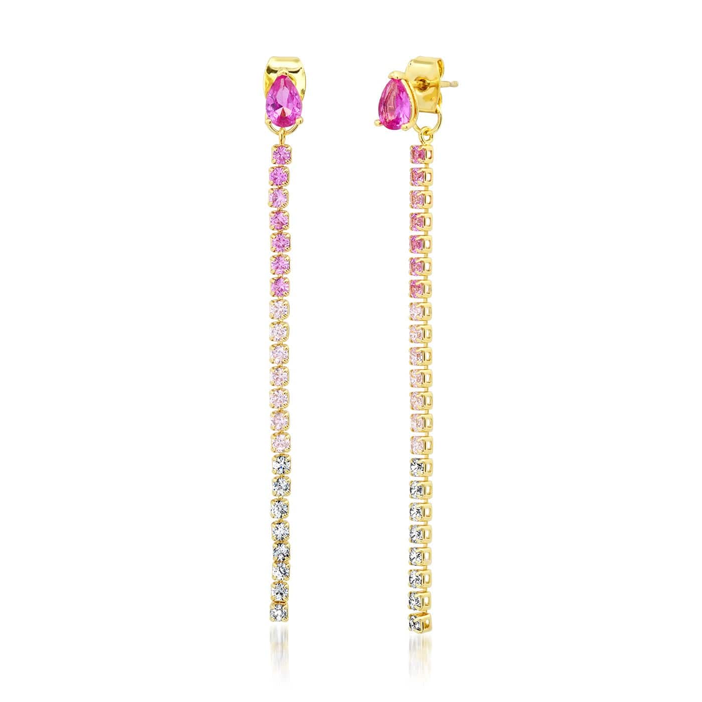 Ombre Linear CZ Earrings