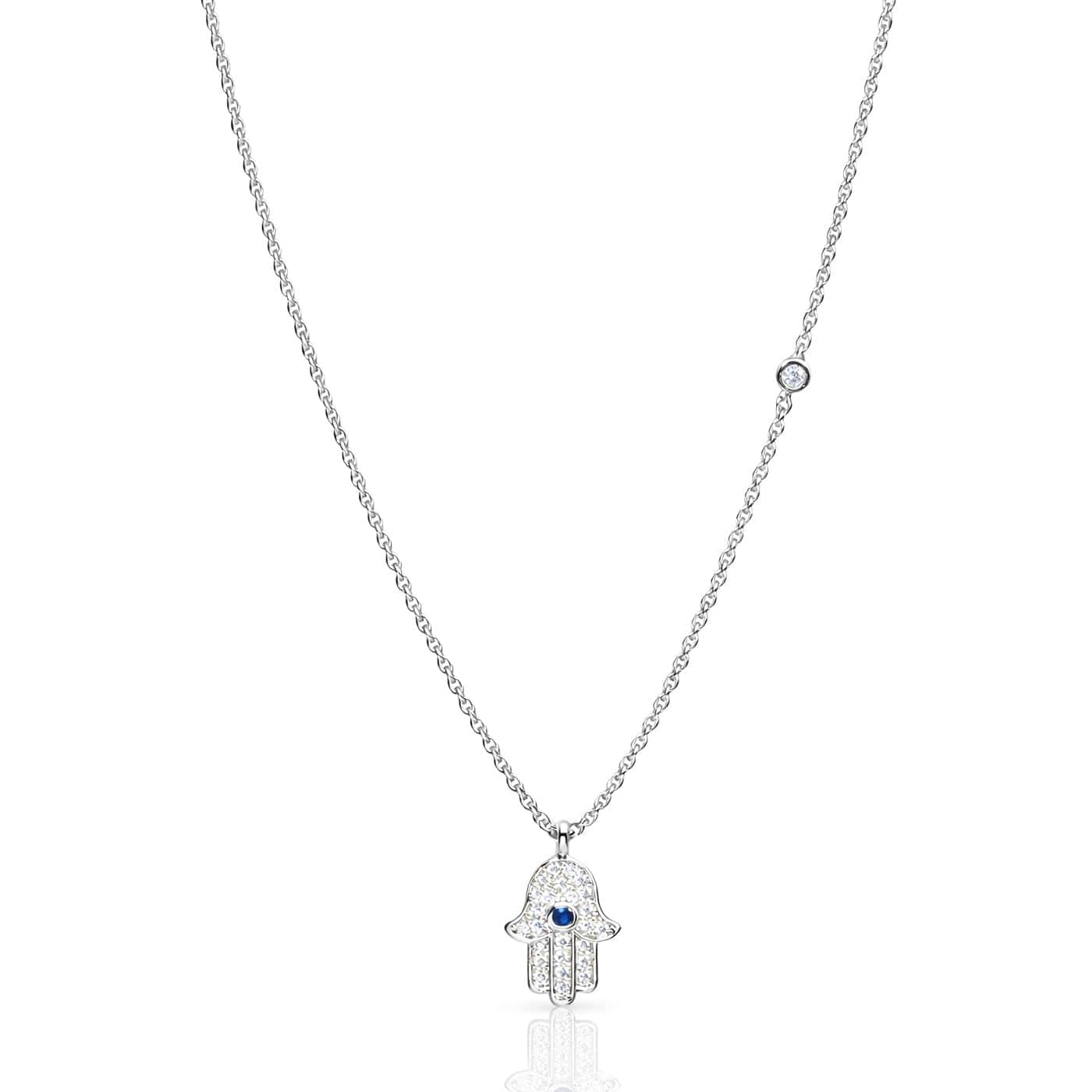 Cz Hamsa Pendant Necklace