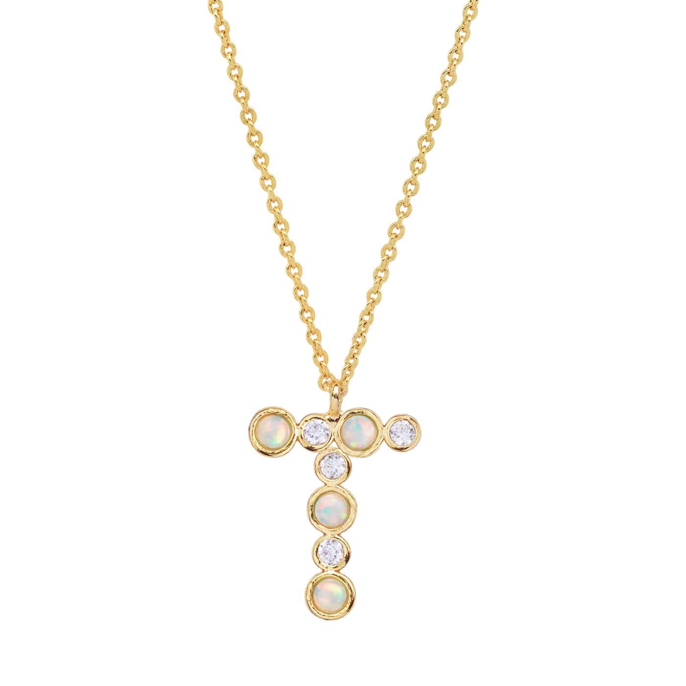 Opal Glow Monogram Necklace
