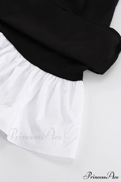 V Neck Babydoll Dress in Solid Color